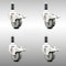 Service Caster 3 Inch 316SS Gray Poly Swivel 1-1/8 Inch Expanding Stem Caster Set Lock Brake SCC-SS316TTLEX20S314-PPUB-118-4 - alternate 1
